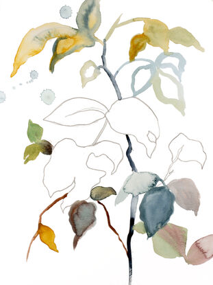 Minimal botanical tree branches and leaves