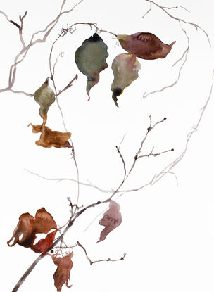 Minimal botanical tree branches and leaves