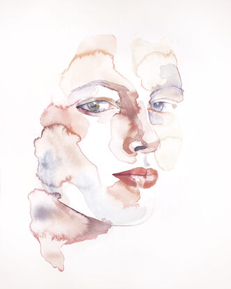 Expressive emotional watercolor portrait