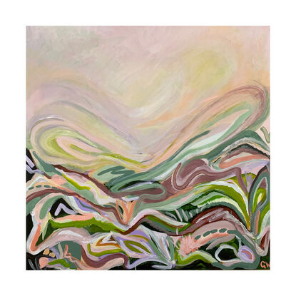 loose brushstokes organic movement abstract acrylic paint