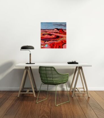 Red and pink Australian outback painting