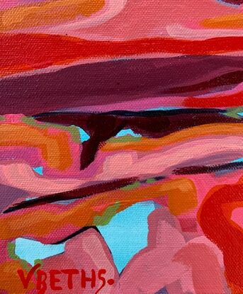 Red and pink Australian outback painting