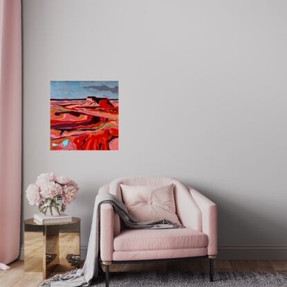 Red and pink Australian outback painting