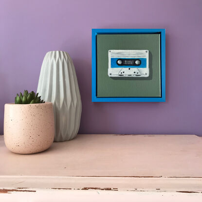 Cassette tape on green background 