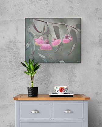 Australia native Pink Gum flower Acrylic painting on canvas