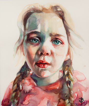 watercolour portrait, light and shadow