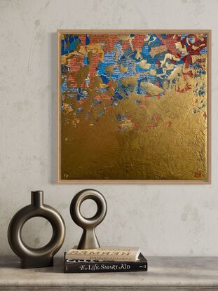 Metallic gold painting positive word art