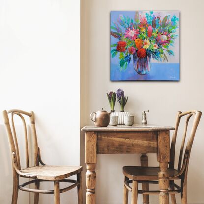 Australian native flowers in glass vase