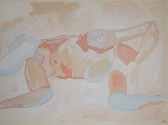 A woman reclining nude