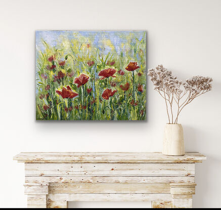 Remembrance poppies - fields of red poppies in the vast green fields are so moving. This one is soft and contemplative with the sun bathing the flowers. 