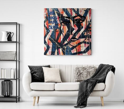 The style of this painting is inspired by Pop artists who use bold lines and contrasting colours with an image of our female idols.  It is meant to be both edgy and empowering to women. 

