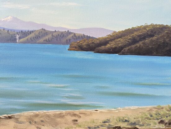 Blue water on a winters day on lake Eildon 