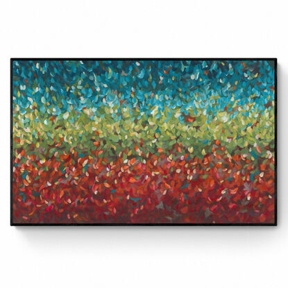 large colourful abstract impressionist minimal style australian landscape painting