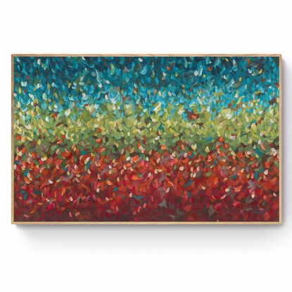 large colourful abstract impressionist minimal style australian landscape painting