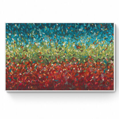 large colourful abstract impressionist minimal style australian landscape painting