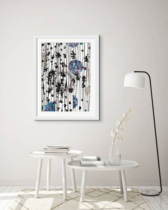 pattern Art
Contemporary art
detailed ink drawing
textured art
blue therapeutic art
large painting
