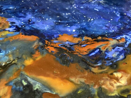 stars  and sky meet the land in a melting landscape