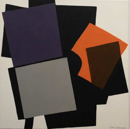 Large squares and rectangles, Blacks, Grey, Brown and Burnt Orange 