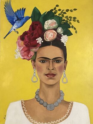 Portrait of Frida, an amazing woman also a painter herself. 