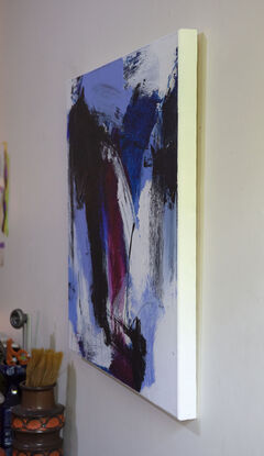 Black, blue, magenta and white abstract