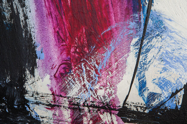 Black, blue, magenta and white abstract