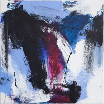 Black, blue, magenta and white abstract