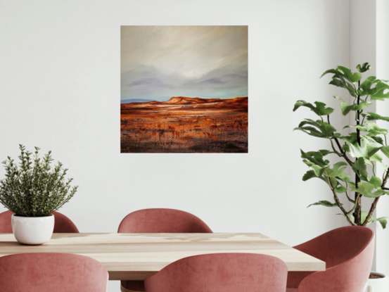 Outback sky with red ochre outcrops