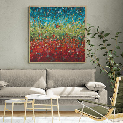 large colourful abstract impressionist minimal style australian landscape painting