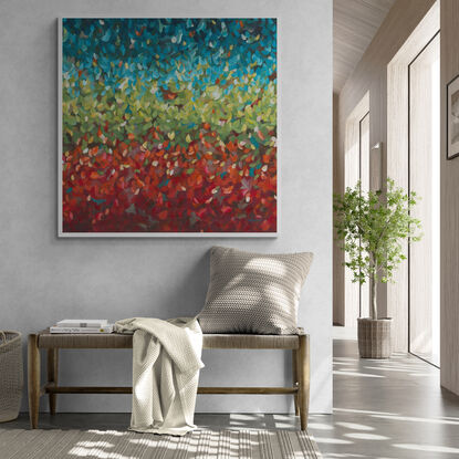 large colourful abstract impressionist minimal style australian landscape painting