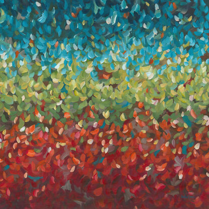 large colourful abstract impressionist minimal style australian landscape painting