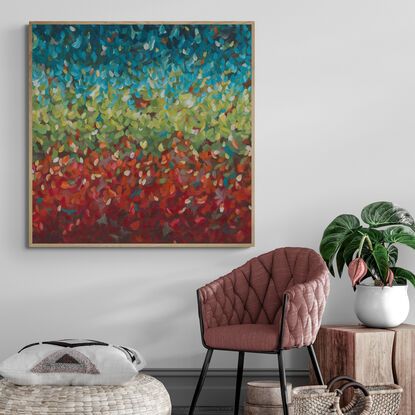 large colourful abstract impressionist minimal style australian landscape painting