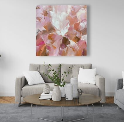 abstract pink floral art