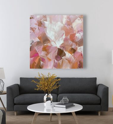 abstract pink floral art