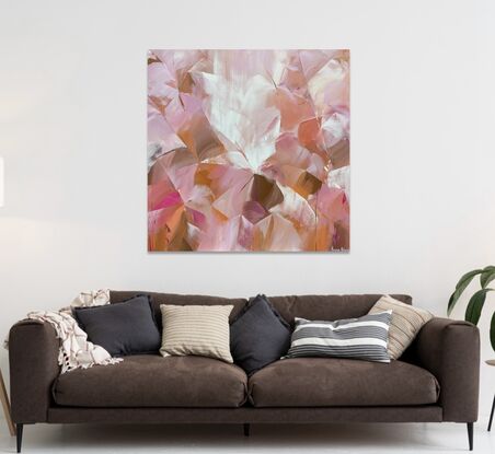 abstract pink floral art