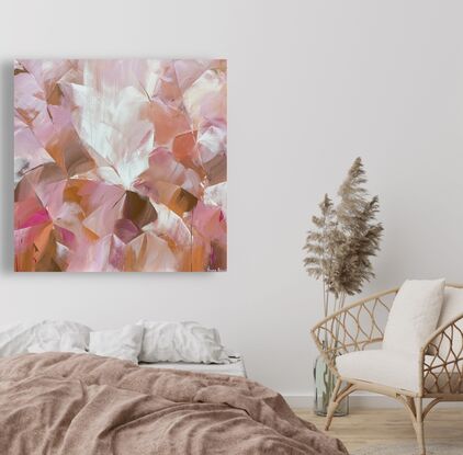 abstract pink floral art