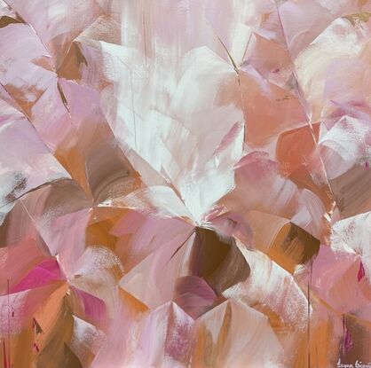 abstract pink floral art