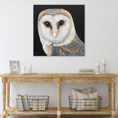 Olly the Barn Owl original acrylic painting by Anne-Marie Bloor