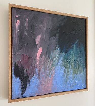 An exploration of abstract shapes and colours to create a visual experience. This statement piece is perfect for any interior space. Acrylic on premium stretched canvas, Tasmanian oak frame, gloss varnish, ready to hang