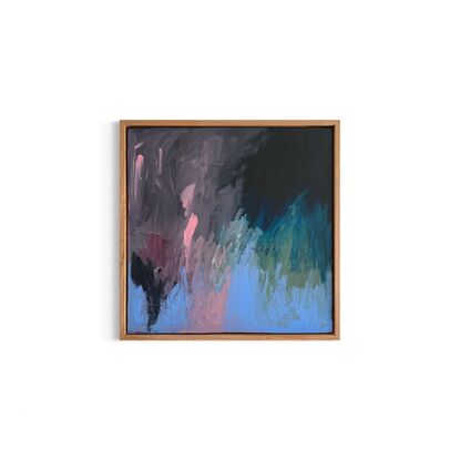 An exploration of abstract shapes and colours to create a visual experience. This statement piece is perfect for any interior space. Acrylic on premium stretched canvas, Tasmanian oak frame, gloss varnish, ready to hang