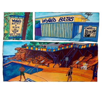 (CreativeWork) Welcome to Wylie's Baths - Limited Edition Print Ed. 15 of 75 by Frankie Nankivell. Reproduction Print. Shop online at Bluethumb.