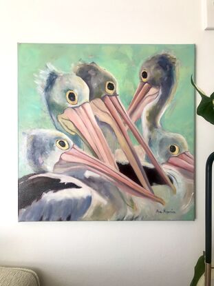 A group of Pelicans portrait 