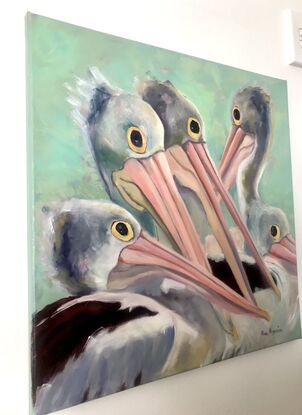 A group of Pelicans portrait 