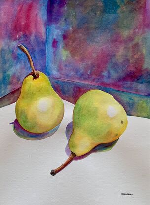 Still life of pears.
