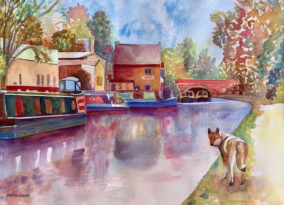 Canal boats.
