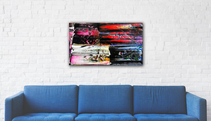 Original PMS Abstract Acrylic Painting On Canvas - 28" x 16"