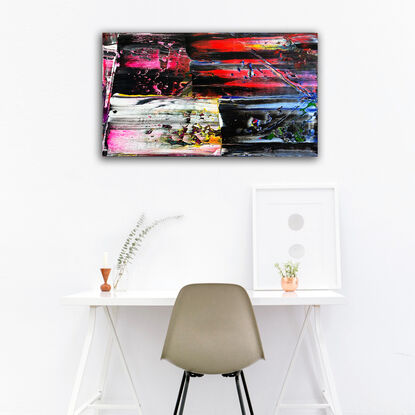 Original PMS Abstract Acrylic Painting On Canvas - 28" x 16"