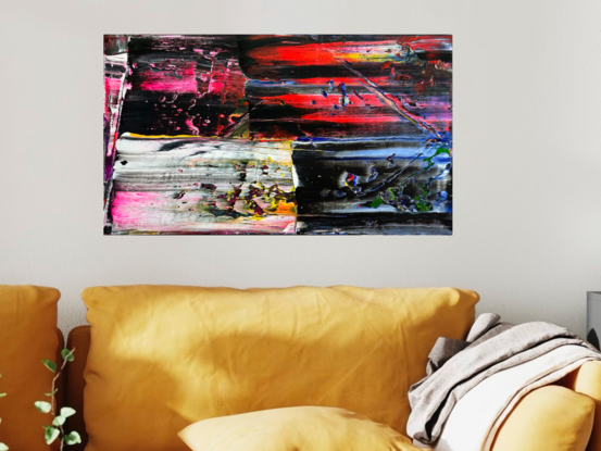 Original PMS Abstract Acrylic Painting On Canvas - 28" x 16"