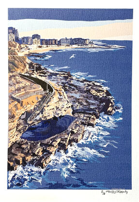 Influenced by the vintage style posters this is a picture of the Newcastle coastline from the Bogey