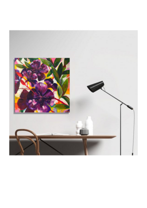 An artwork inspired by the vibrant zinnia flowers, capturing the intense brightness and the feeling of watching them grow in a sunlit garden. This piece emanates a sense of natural beauty and will instantly elevate any space it graces, whether it's a home, office, studio, or any environment.