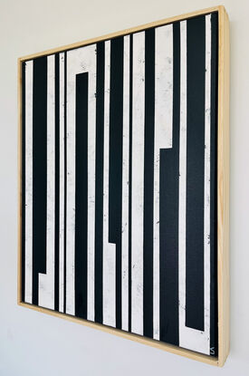 Abstract vertical black and white stripes 